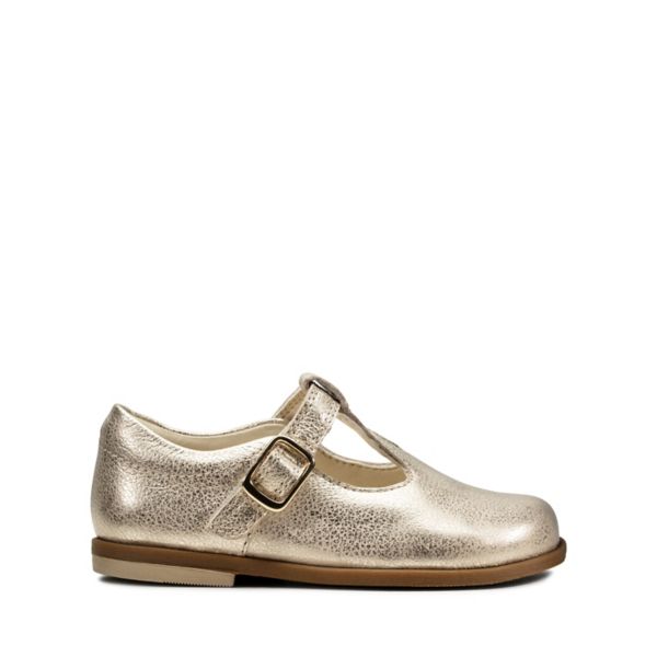 Clarks Girls Drew Shine Toddler Casual Shoes Gold Metal | CA-5921834
